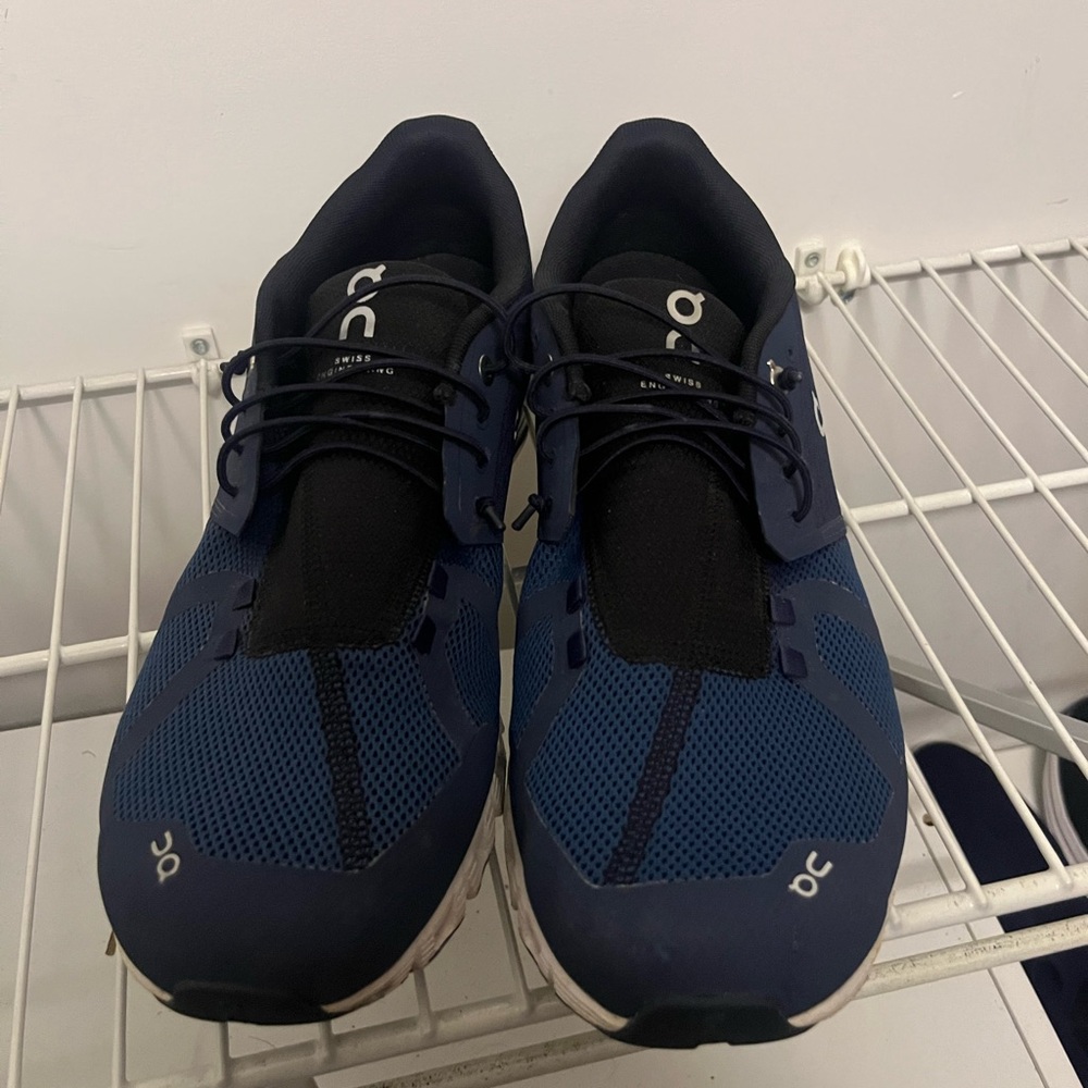 On Cloud Running Men’s Athletic Running Shoes in Navy and Black
